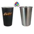 16 Oz. Brushed Stainless Pint Mixing Glass with Rolled Lip - 4 Color Process